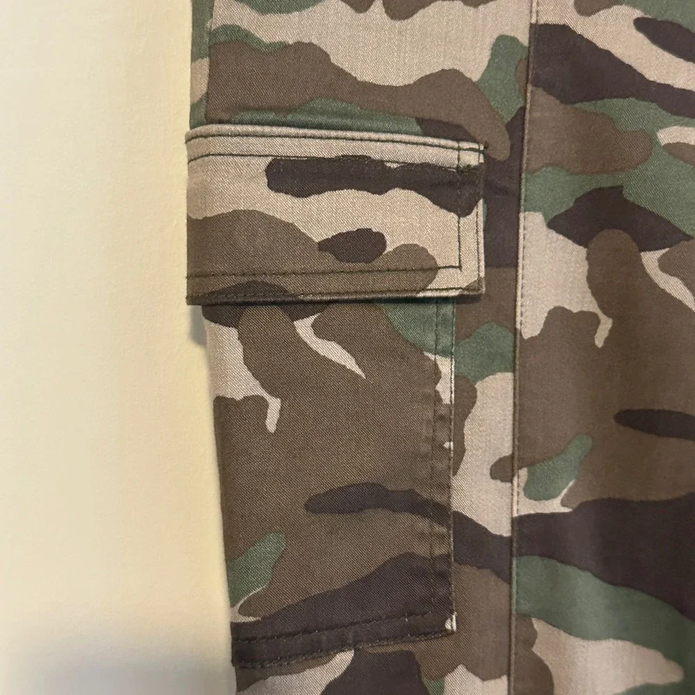 J Crew Camouflage Cargo Pants Womens Size 27 Green Brown Utility Pocket Slim Fit